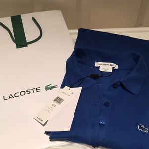 Lacoste Stretch Cotton Polo Dress. Navy. NWT.